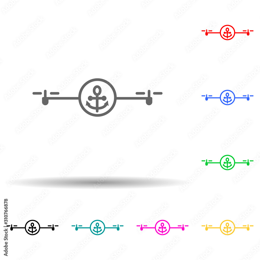 Poster sea drone multi color style icon. simple thin line, outline vector of drones icons for ui and ux, we