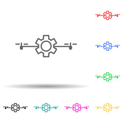 Obraz premium control of drones multi color style icon. Simple thin line, outline vector of drones icons for ui and ux, website or mobile application