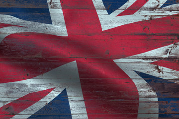 United Kingdom - Flag of Great Britain on an old wooden