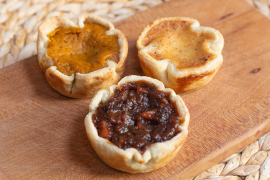 Trio Of Holiday Tarts - Pumpkin, Mincemeat And Butter Tart