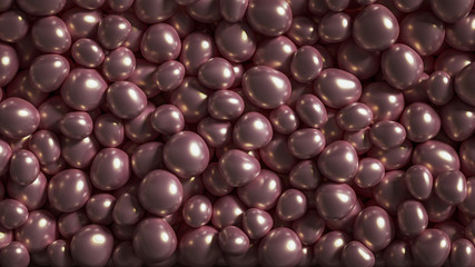 Beautiful background with beads, particles and simulation. 3d illustration, 3d rendering.