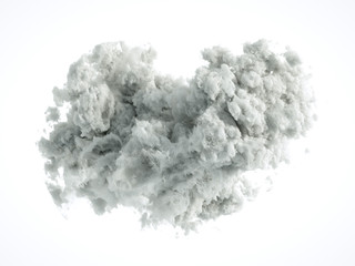 Cloud isolated, steam, smoke. 3d illustration, 3d rendering.