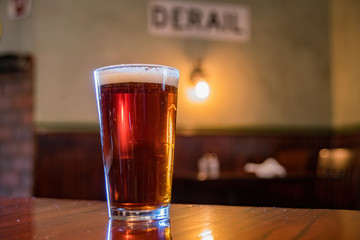 Closeup shot of a cup of cold beer