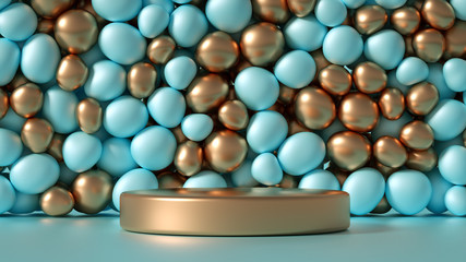 Beautiful background with beads, particles and simulation. 3d illustration, 3d rendering.