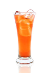 ice tea  on glass Isolated  on a white background