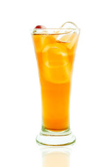 ice tea  on glass Isolated  on a white background