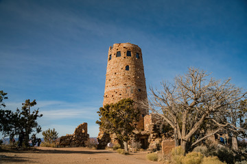 Fototapeta na wymiar Desert View Watchtower of Grand Canyon National Park