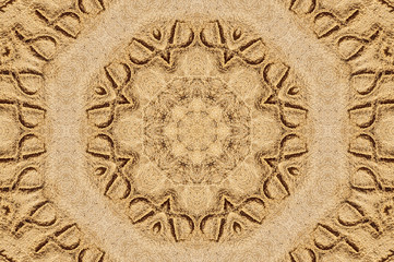 Abstract decorative sandy texture background. Design in kaleidoscope style.