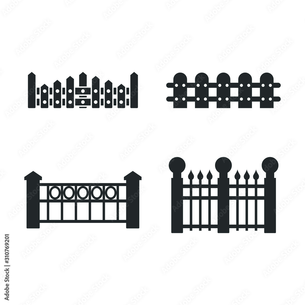 Poster fence icon template color editable. fence symbol vector sign isolated on white background illustrati