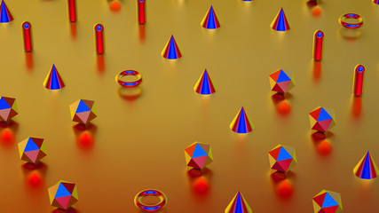 Beautiful background with geometric shape. 3d illustration, 3d rendering.