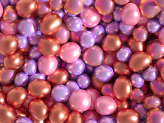 Beautiful background with beads, particles and simulation. 3d illustration, 3d rendering.