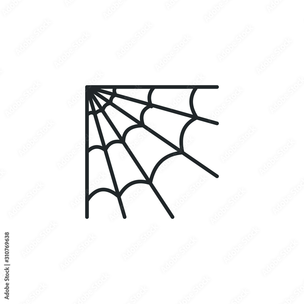 Poster Halloween spider web icon template color editable. venom cobweb symbol vector sign isolated on white background illustration for graphic and web design.