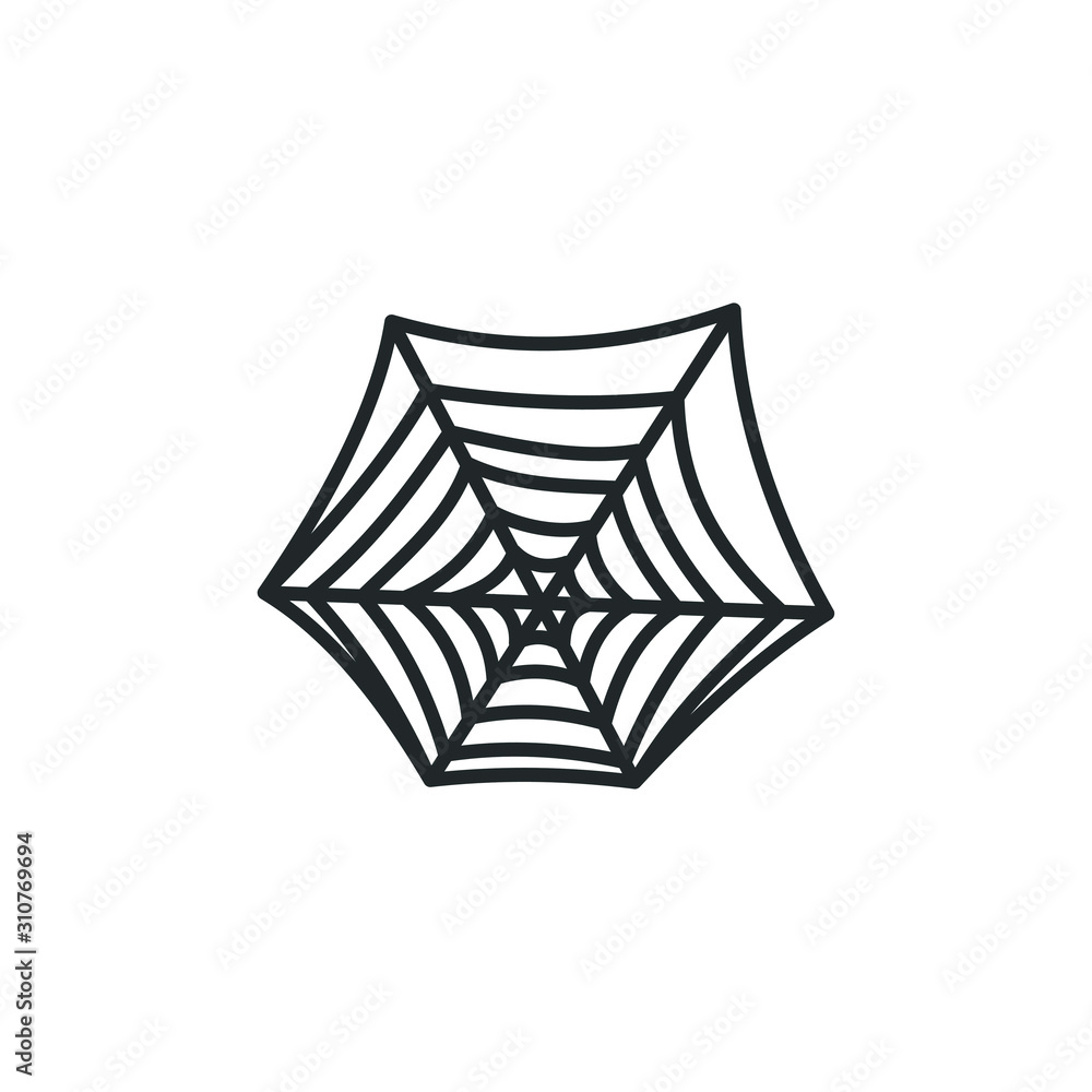 Poster Halloween spider web icon template color editable. venom cobweb symbol vector sign isolated on white background illustration for graphic and web design.