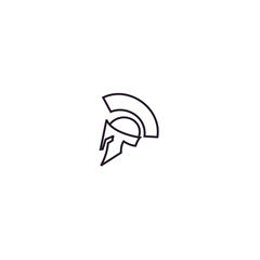 Simple Line art Spartan Warrior Helmet logo design.