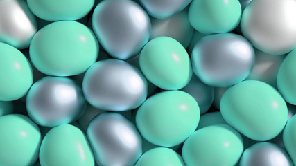 Beautiful background with beads, particles and simulation. 3d illustration, 3d rendering.