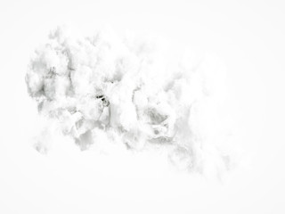 Cloud isolated, steam, smoke. 3d illustration, 3d rendering.