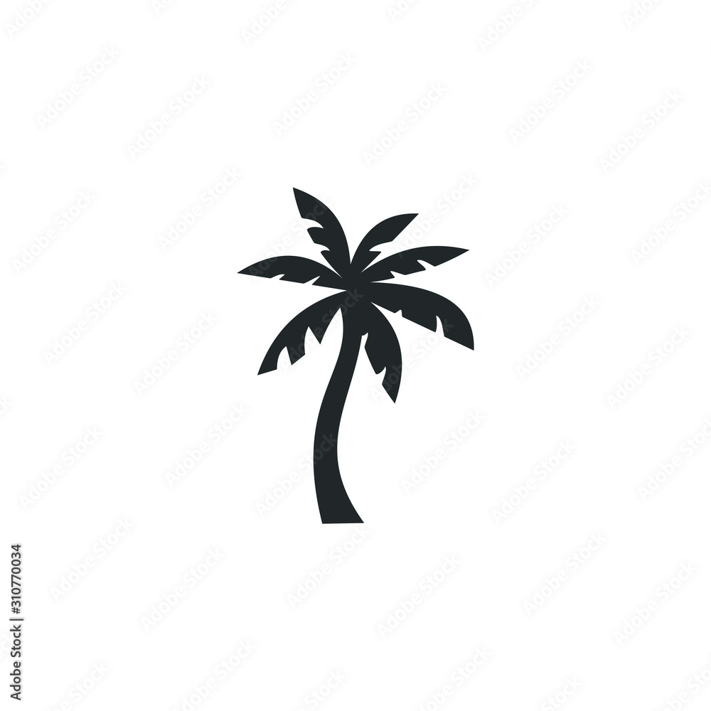 Poster tropical palm trees icon template color editable. summer black palm tree silhouette symbol vector si