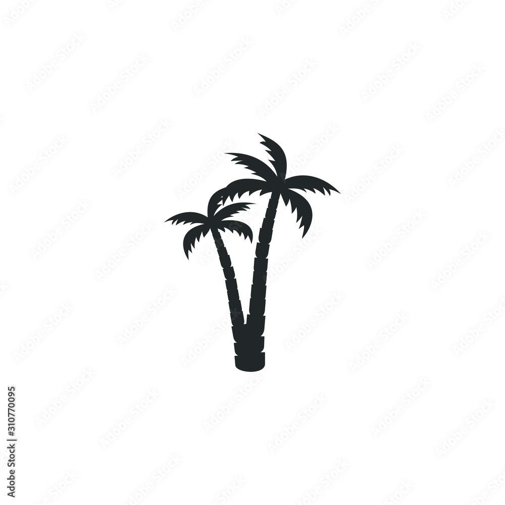 Poster tropical palm trees icon template color editable. summer black palm tree silhouette symbol vector si