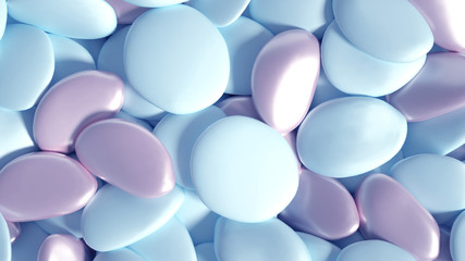 Beautiful background with beads, particles and simulation. 3d illustration, 3d rendering.