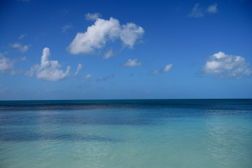 Caribbean sea, tropical waters, sky and clouds, Playa Buye, Puerto Rico
