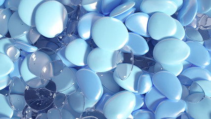 Beautiful background with beads, particles and simulation. 3d illustration, 3d rendering.