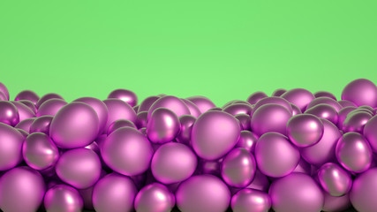 Beautiful background with beads, particles and simulation. 3d illustration, 3d rendering.