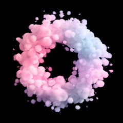 Cloud isolated, steam, smoke. 3d illustration, 3d rendering.