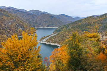 Autumn landscape with Tsankov Kamak Reservoir, Bulgaria