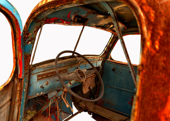 retro car on a white background