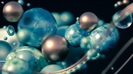 Beautiful, elegant, abstract background with metal and the texture of stone, marble and granite. 3d illustration, 3d rendering.