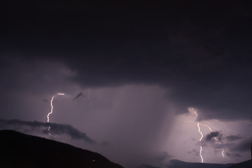 lightning over the city