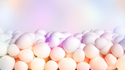 Beautiful background with beads, particles and simulation. 3d illustration, 3d rendering.