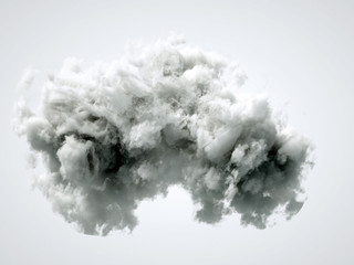 Cloud isolated, steam, smoke. 3d illustration, 3d rendering.