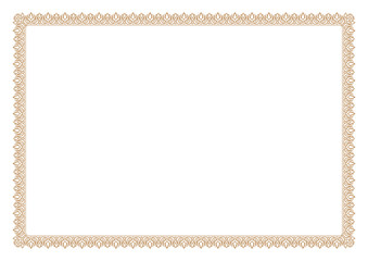 Blank Certificate border, ready add text, in gold color