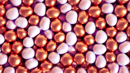 Beautiful background with beads, particles and simulation. 3d illustration, 3d rendering.