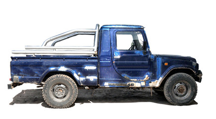 retro car on a white background