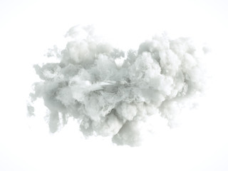 Cloud isolated, steam, smoke. 3d illustration, 3d rendering.