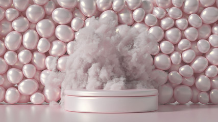 Beautiful background with beads, particles and simulation. 3d illustration, 3d rendering.