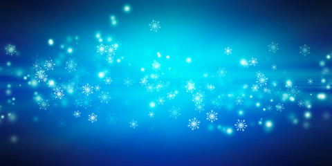 white bokeh blur background / Circle light on blue background / abstract light background