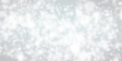 white and gray Christmas light with snowflake bokeh background, Winter backdrop wallpaper.