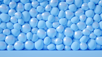 Beautiful background with beads, particles and simulation. 3d illustration, 3d rendering.