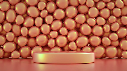 Beautiful background with beads, particles and simulation. 3d illustration, 3d rendering.