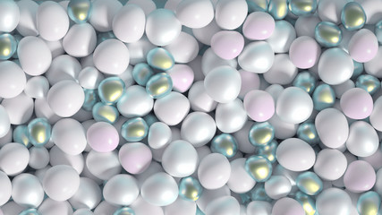 Beautiful background with beads, particles and simulation. 3d illustration, 3d rendering.