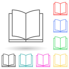 open book multi color style icon. Simple thin line, outline vector of books and magazines icons for ui and ux, website or mobile application