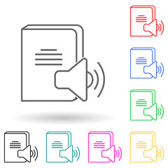 sound book multi color style icon. Simple thin line, outline vector of books and magazines icons for ui and ux, website or mobile application