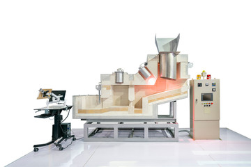 cross section of high temperature quick & hold melting furnace for aluminum or alloy of manufacture...