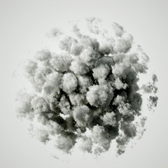 Cloud isolated, steam, smoke. 3d illustration, 3d rendering.