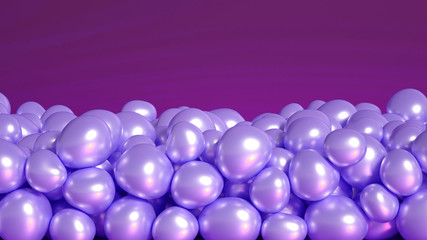 Beautiful background with beads, particles and simulation. 3d illustration, 3d rendering.
