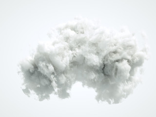 Cloud isolated, steam, smoke. 3d illustration, 3d rendering.