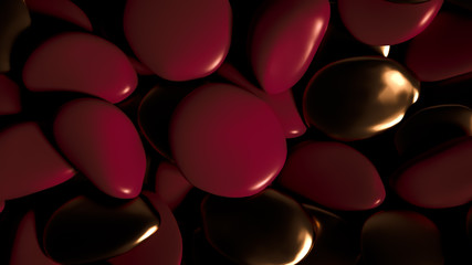Beautiful background with beads, particles and simulation. 3d illustration, 3d rendering.